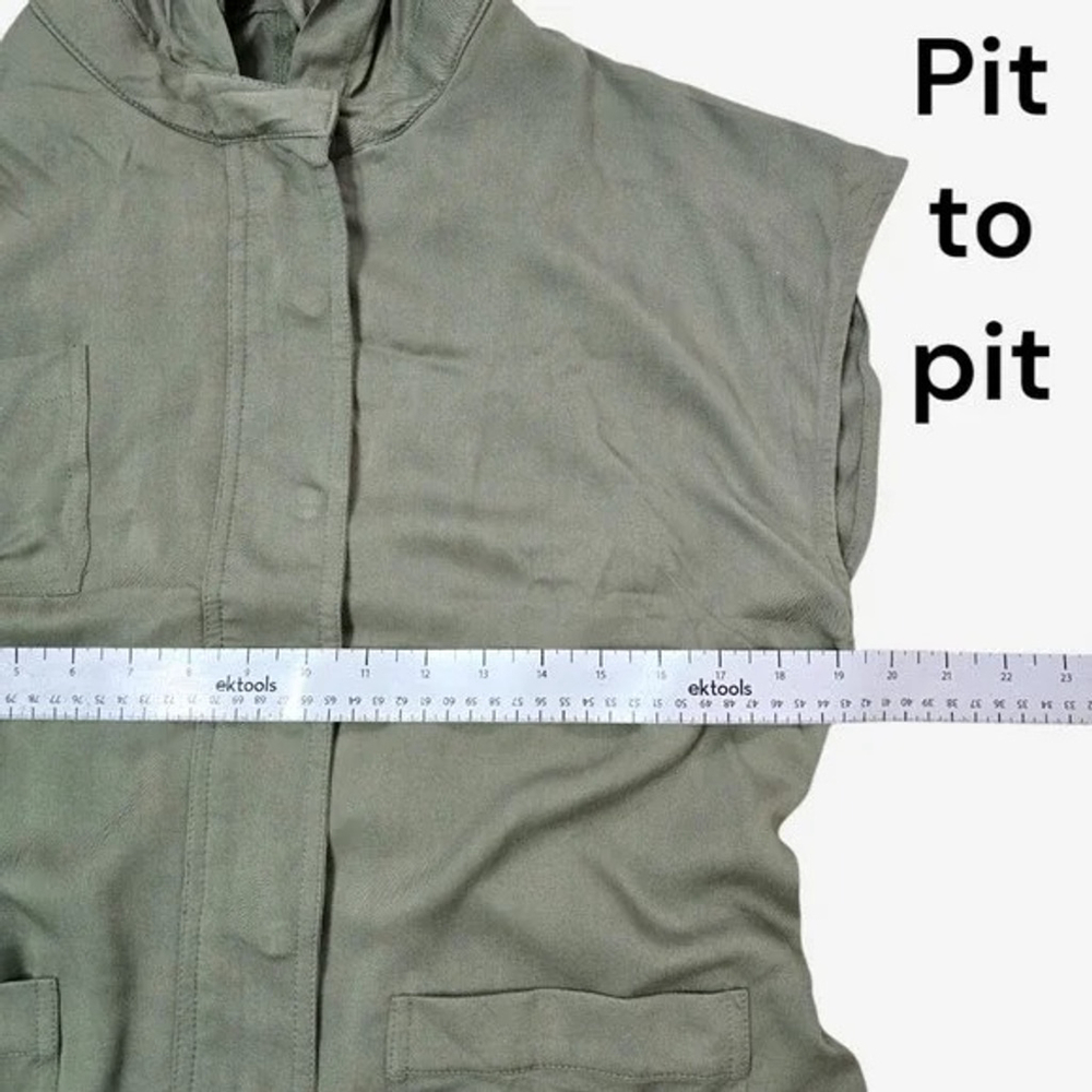 Hooded Utility Vest Womens Small Olive - Picture 6 of 12